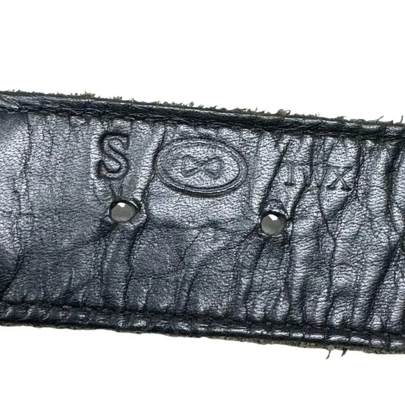 Trafalgar Braided Woven Leather Belt Black Mens size small vintage Made in USA - Picture 4 of 8